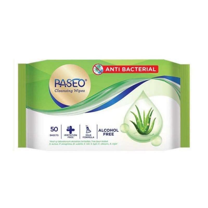 Paseo Cleansing Wipes Aloe Vera Anti Bacterial 50s