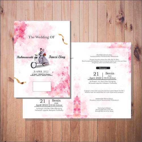 ( Undangan Tasikmalaya) Undangan Pernikahan Rustic Custom, Vintage, Cantik, ELEGAN