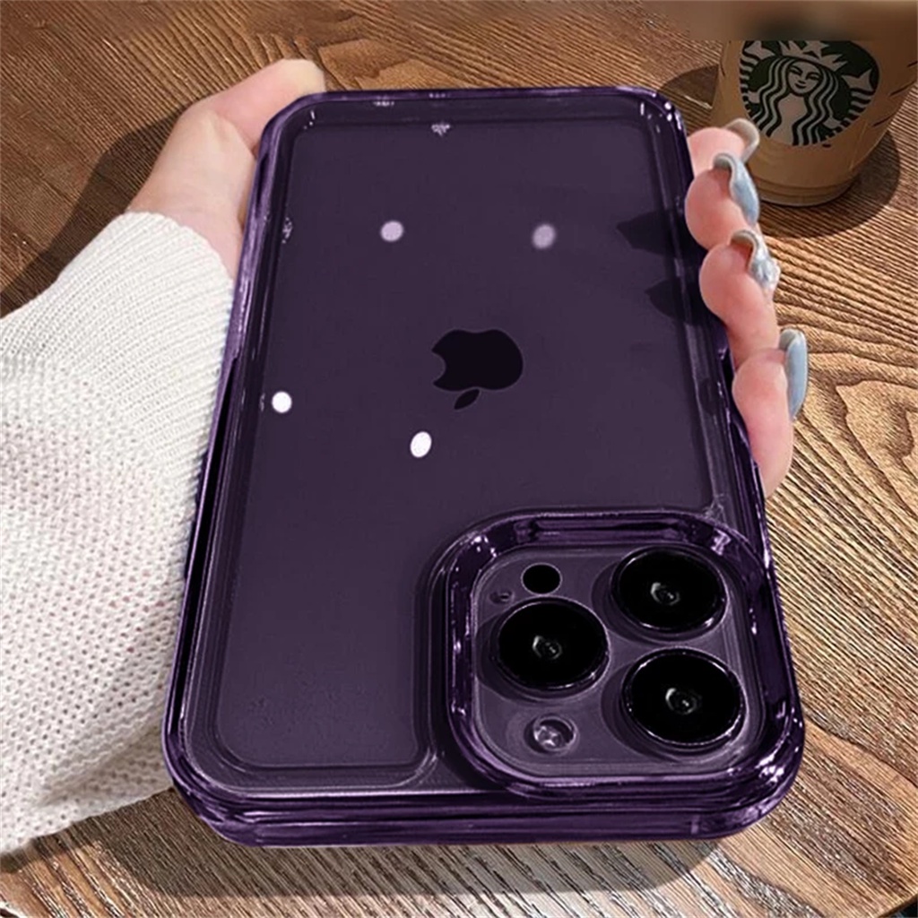 shockproof  Case Pelindung Bahan Akrilik Transparan Tahan Banting Untuk iphone 14 pro max 13 12 11 pro max XR bening case acrylic iphone 14 promax casing