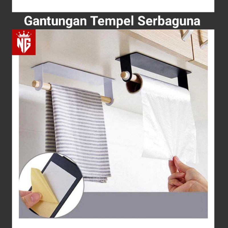 Tempat Tisu Roll Dapur Toilet Rak Gantung Tempel Dinding Kuat Tempat Gantungan Handuk Rak Gantung Or