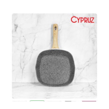 Cypruz FP-0716 Grill Pan 24 cm White Granite Panggangan Induksi