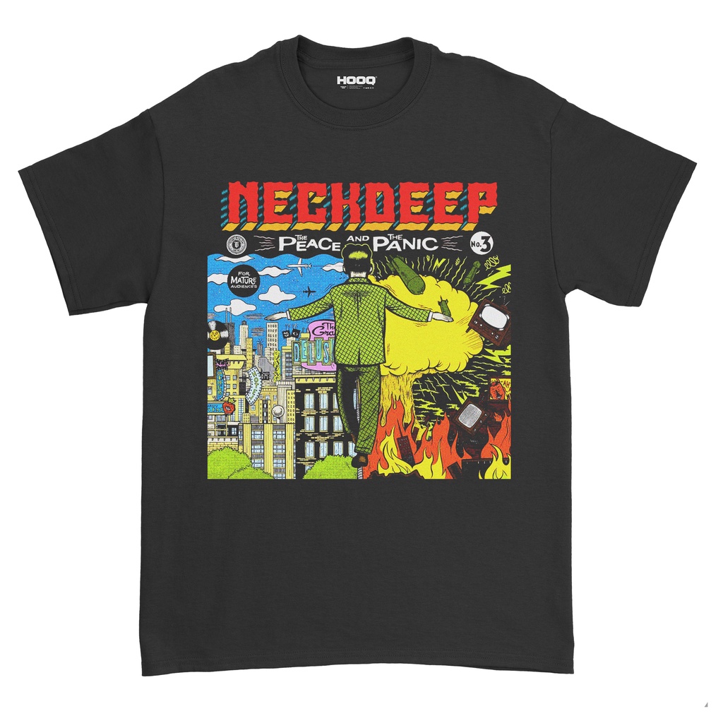 ( COD ) KAOS BAND NECK DEEP THE PEACE AND THE PANIC / UNISEX / TEES / GILDAN / KAOS MUSIK