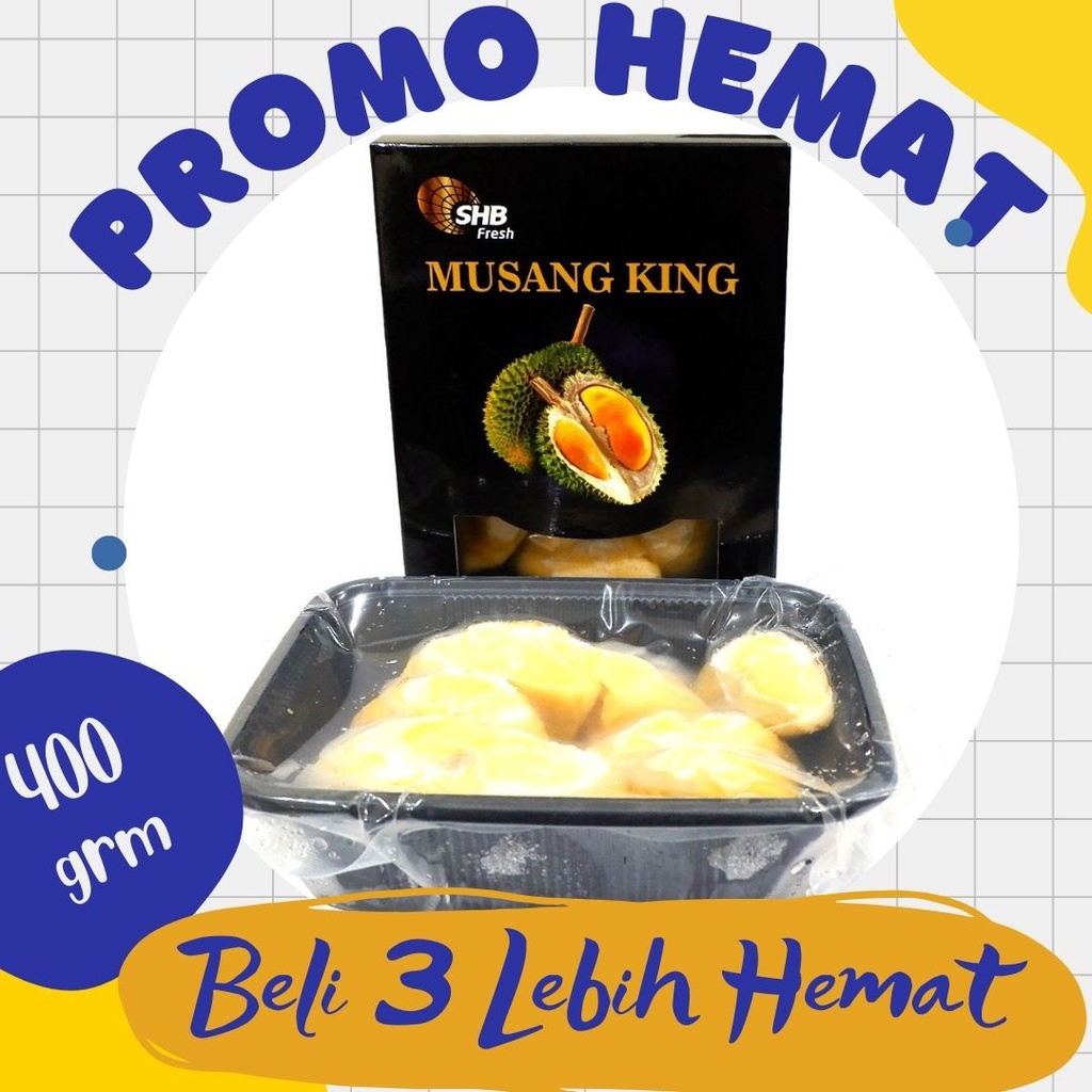 Durian Musangking Duren Malaysia 400gr Premium Musang King Frozen / SHB Durian Musang King Frozen 1 pack (400 gr)