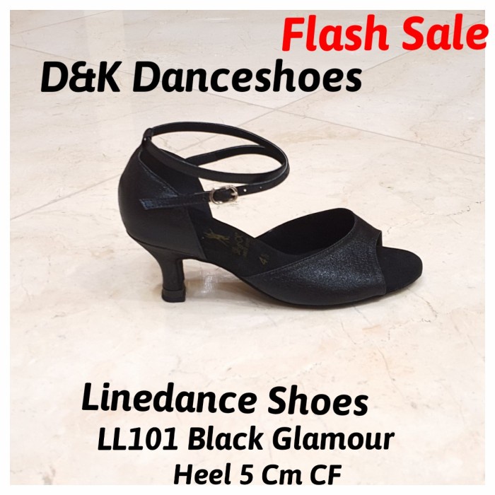 Boots Sepatu Linedance, Sepatu Dansa (Ll101 Black Glamour) D&K Dance Shoes