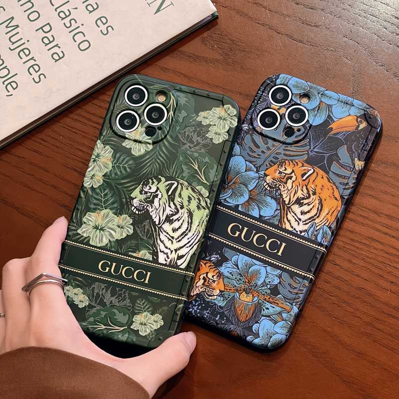 Merek Mewah IMD Case HP iP iPhone X Xr Xs Max14 Plus+Apple11 12 13 Pro Max Wanita Silikon Cover Phone Casing Gucci Vintage Tiger