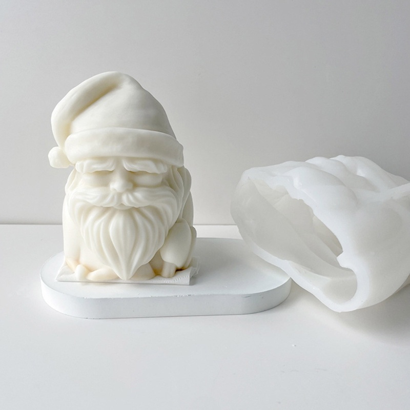 Siy Cetakan Silikon Bentuk Santa Claus Natal 3D Untuk Membuat Sabun Resin DIY