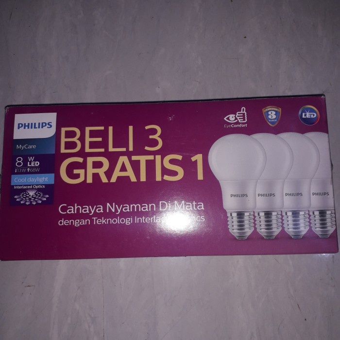 Bohlam Philips Paket Led 8 Watt