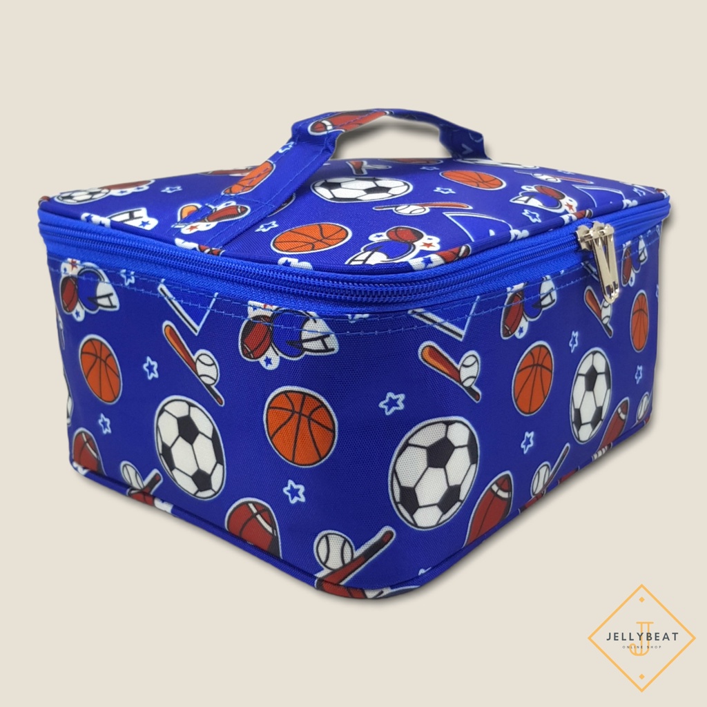 Tas Lunch Box Jaring Premium Lapis Aluminium Foil - BOLA BIRU