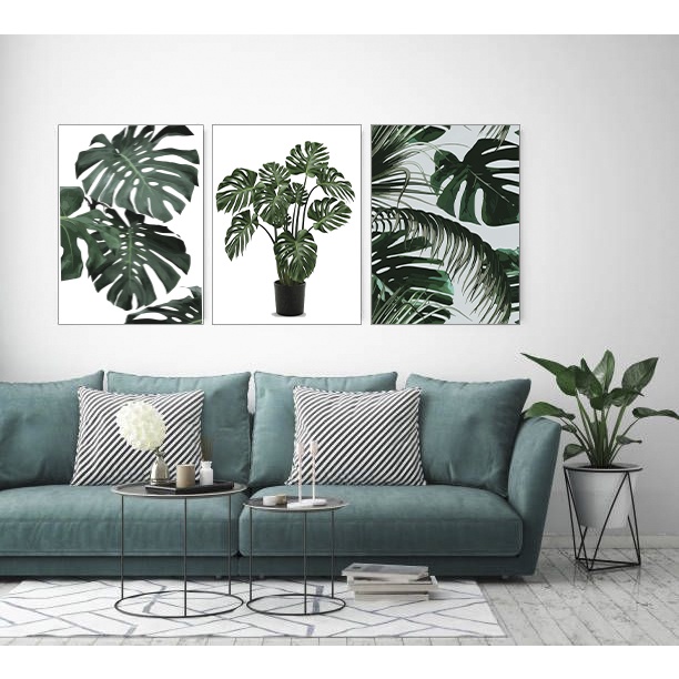 Hiasan Dinding Ruang Tamu Kamar Dapur Aesthetic Estetik Ukuran 31x47 Pajangan Dinding Daun Monstera 