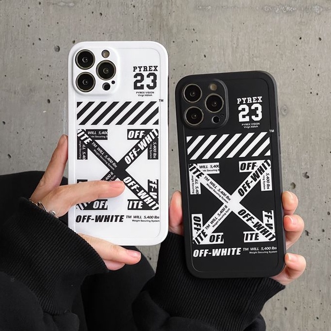 Luxury IMD Case HP iP iPhone X Xr Xs Max14 Plus+Apple11 12 13 Pro Max Sarung Silikon Wanita Casing Handphone Off White