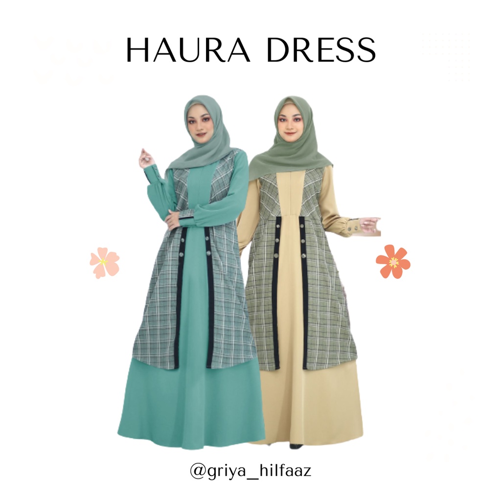 GAMIS CANTIK HAURA DRESS / GAMIS KEKE / GAMIS MURAH / GAMIS TERBARU / GAMIS MODERN / GAMIS KEKINIAN 