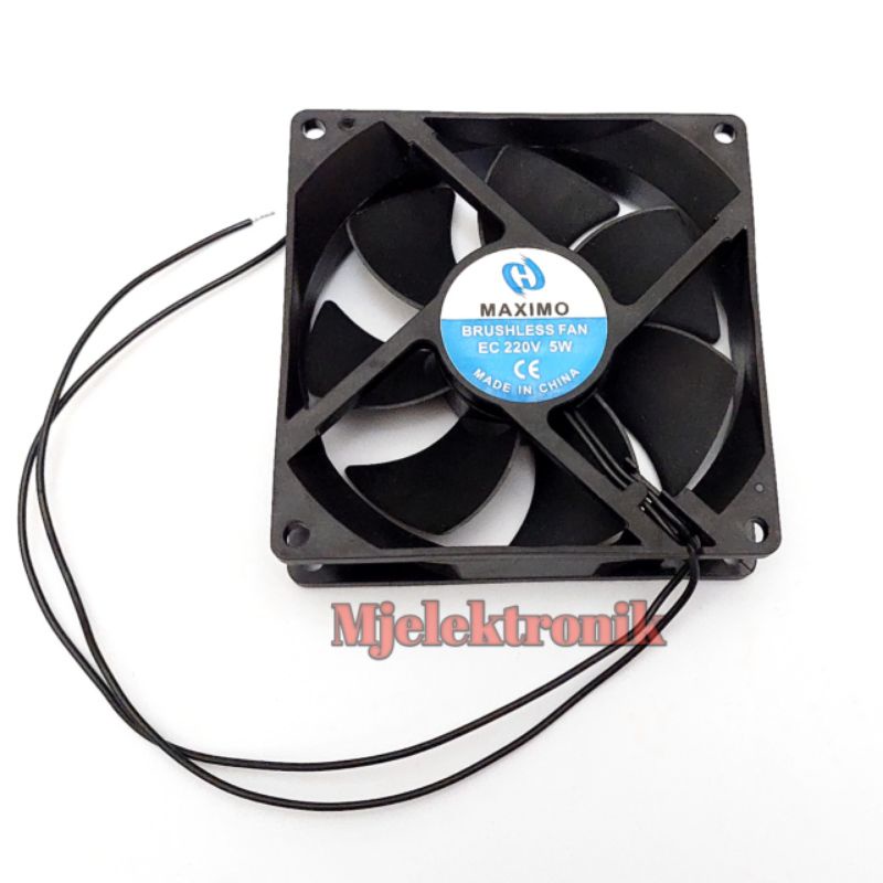 Kipas Fan Maximo 220v 5w fan AC body plastik 9cm kipas AC Brusheless fan kontak