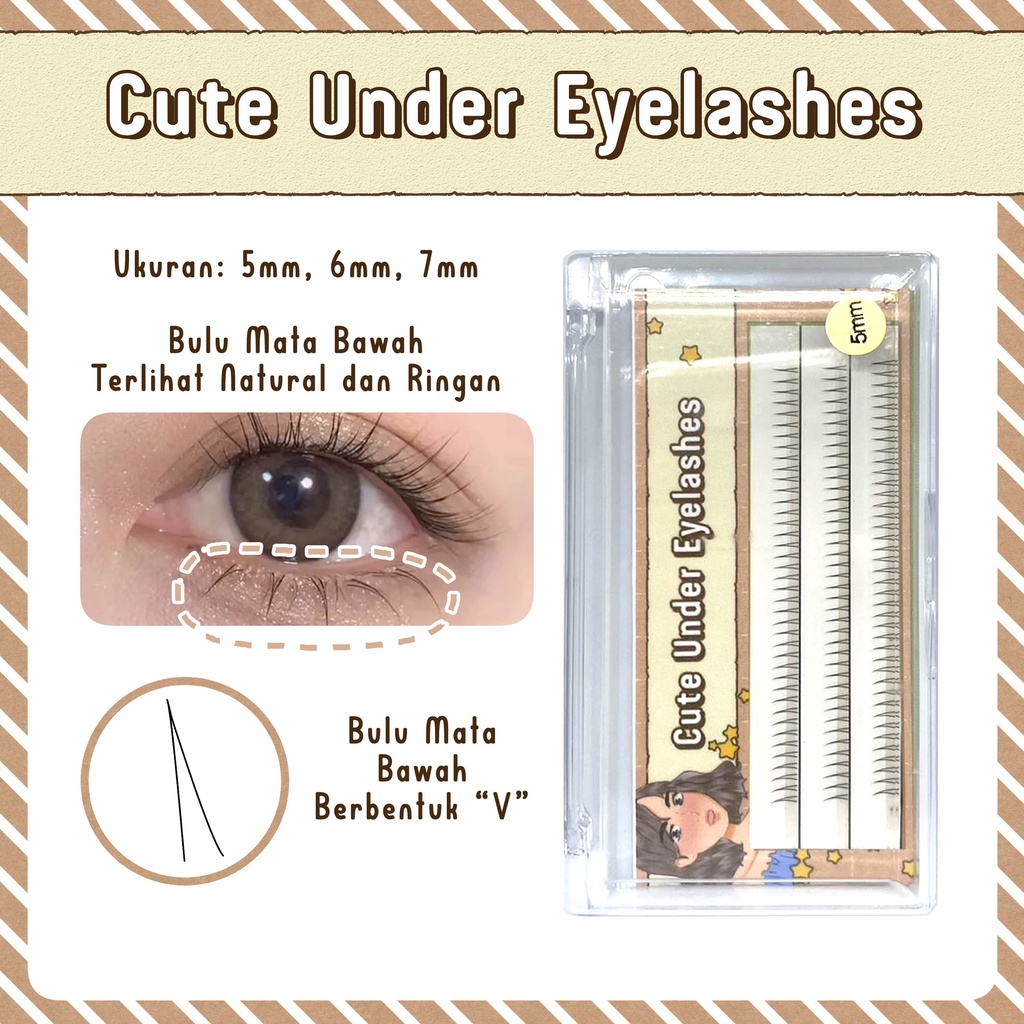 Lower Lash Under Lash Bulu Mata Eyelash Douyin Tiktok Anime Cosplay Japan Korean