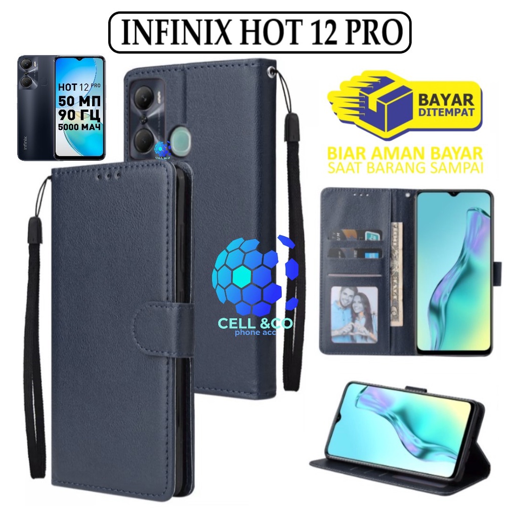 INFINIX HOT 12 PRO CASE FLIP LEATHER WALLET PREMIUM FLIP CASE BUKA TUTUP KESING HP CASING FLIP CASE WALLET INFINIX HOT 12 PRO