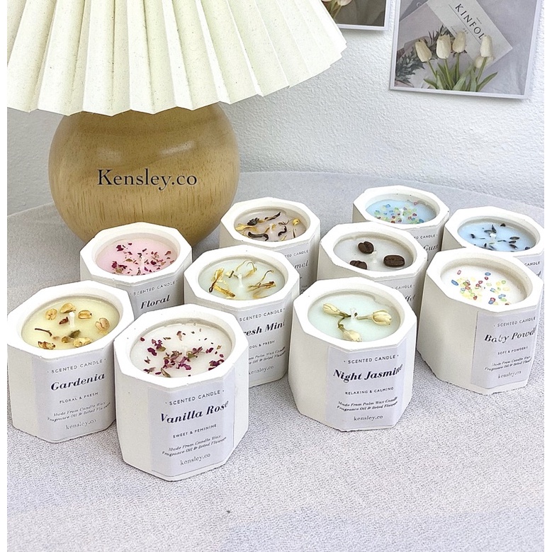 KENSLEY Scented Candle - Lilin Aromaterapi - Souvenir Lilin - Pengharum Ruangan - Lilin Aesthetic - Hampers (L02-Pot)
