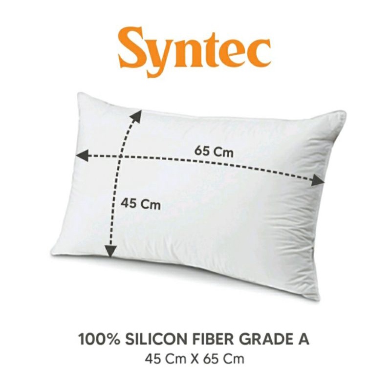 Bantal Tidur Syntec 100% Silicon Fiber Grade A ( Uk. 45cm x 65cm)