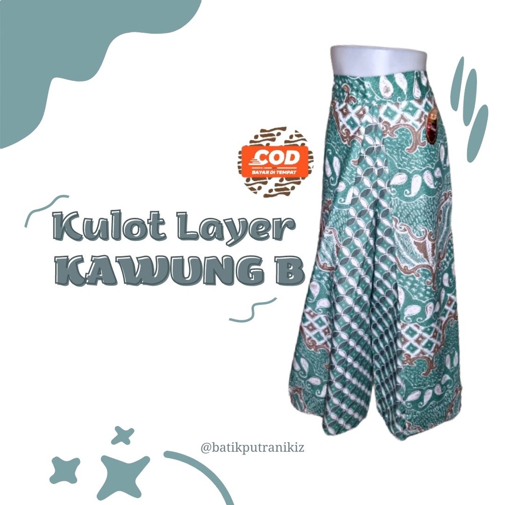 (COD) Celana Wanita Kulot Batik Layer Bawahan Kondangan