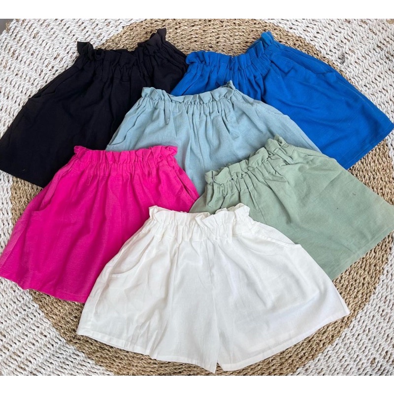 CELANA PENDEK WANITA LINEN JUMBO HOTPANTS MURAH SHINDHIHOUSE SHORT PANT PANTS HW HIGHWISH