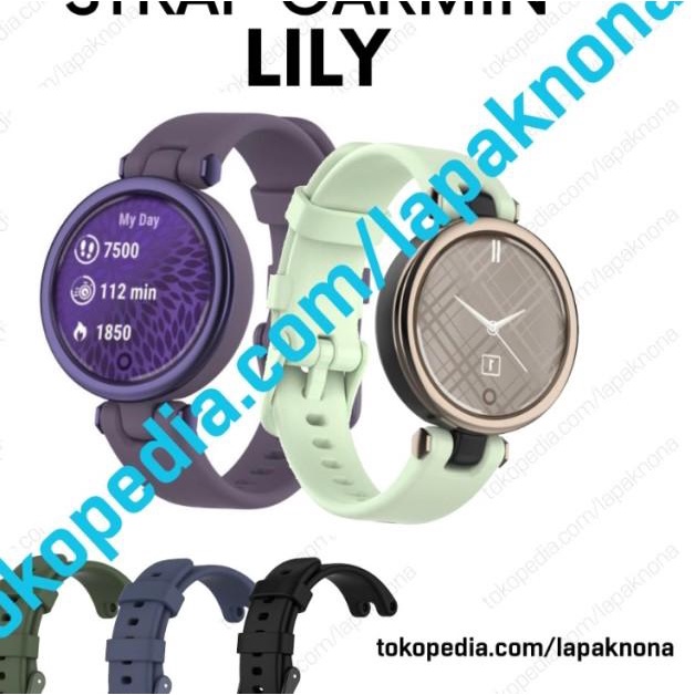 Strap Garmin LILY Tali Jam Tangan Silicone Sport Silikon Lembut lily - Hitam