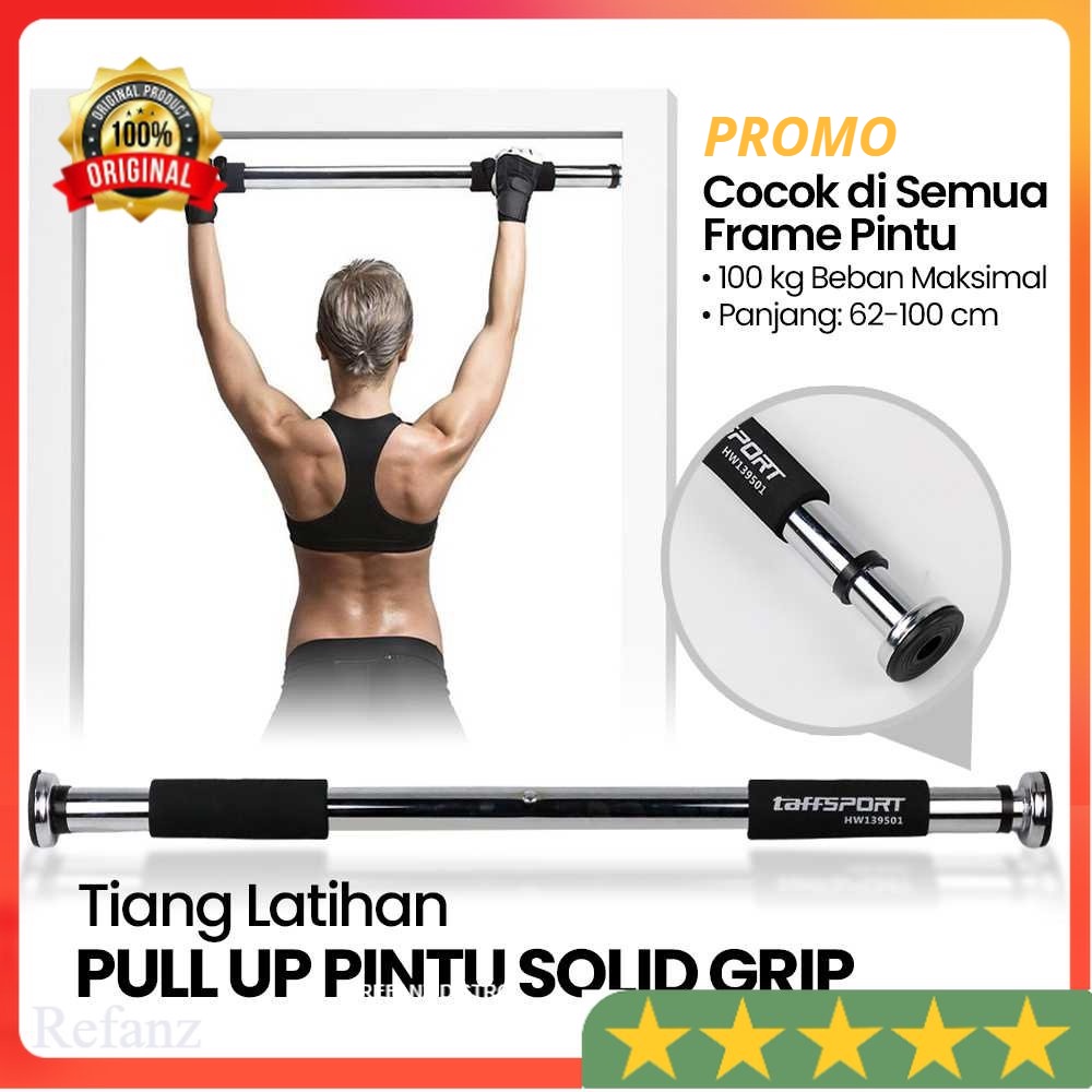 TaffSPORT Tiang Latihan Pull Up Pintu Solid Grip 62-100cm - HW139501