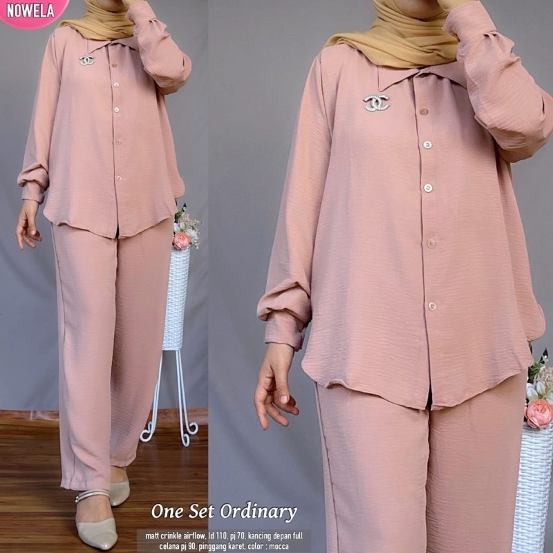 Setcel Crinkle murah / Setcel murah premium / setelan murah / setelan crinkle / setcel busuy-Mocca