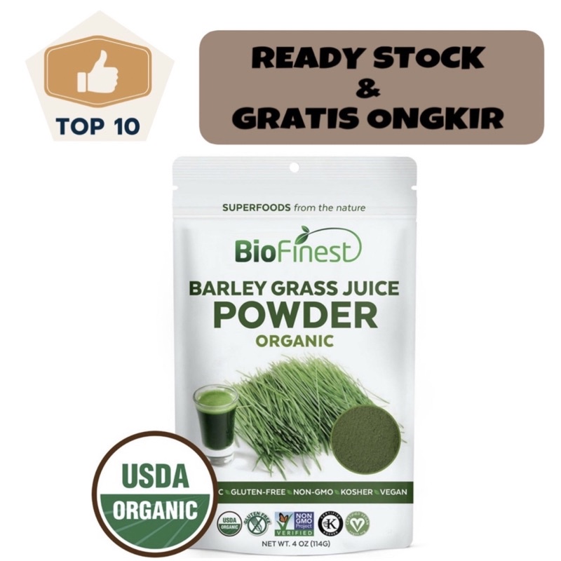 

BioFinest Barley Grass Juice Powder - Organic Superfood 114g