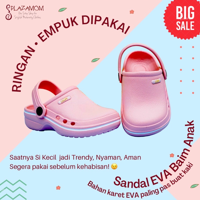 sandal baim bakpao bapao imut kodok ANAK laki perempuan cowo cewe cowok cewek EVA phylon karet slop selop sendal slippers ringan nyaman anti slip awet kualitas premium untuk outdoor indoor