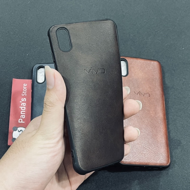 Leather Case Vivo Y91c / Y1s Softcase Kulit Elegan Casing Slim Fit