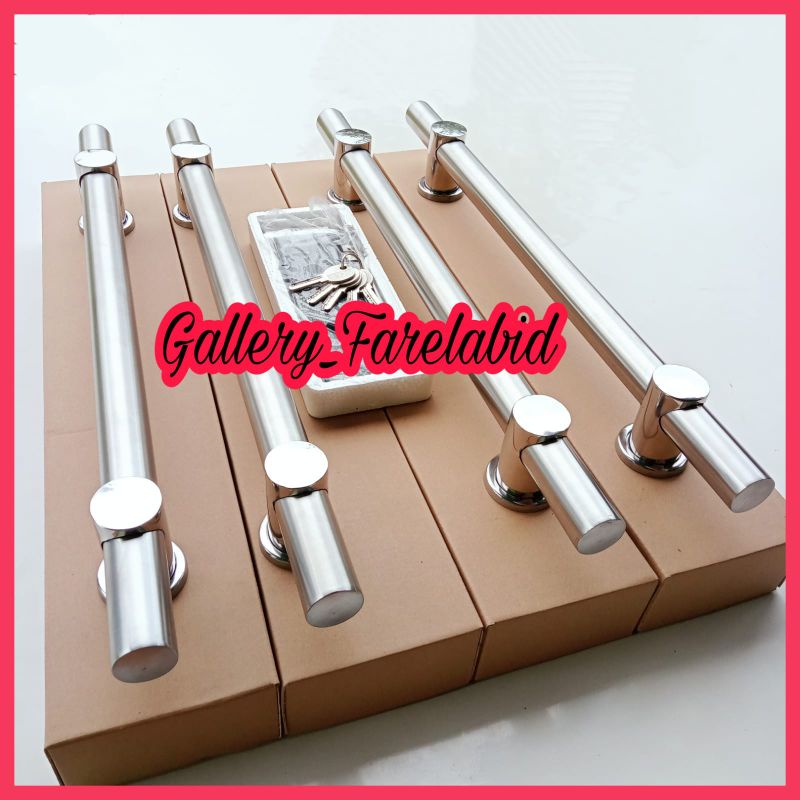 80 Cm Handle Pintu Rumah Stainless Steel Bulat Set Body Kunci Gagang Pintu Rumah 60 Cm Bodi Pelor Pegangan Pintu Kupu Tarung 45 Cm Tarikan Pintu Rumah Utama Minimalis