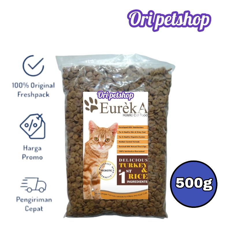 Eureka Turkey Adult Repack 500gr Makanan Kucing Dewasa