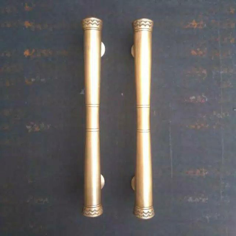 Pull Door - Handle - Tarikan - Pegangan Pintu Rumah Pagar Bahan Brass Kuningan Antik Panjang 50 cm M