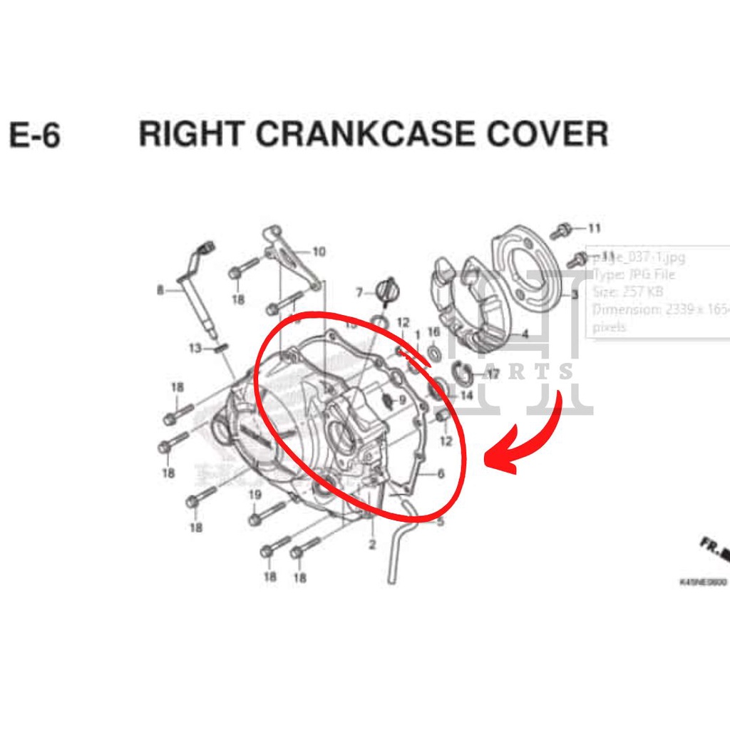 PAKING KOPLING MESIN KANAN GASKET R CRANKCASE COVER SONIC CB CBR 150R LED SUPRA GTR 150 11394-K56-V50 ASLI ORIGINAL AHM HGP HONDA