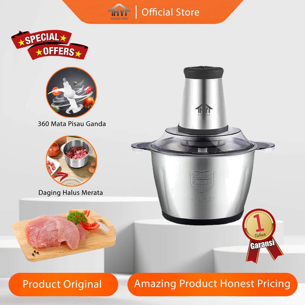 Hang Yan Blender Daging Chopper Meat Grinder Gilingan Daging Baja Serbaguna