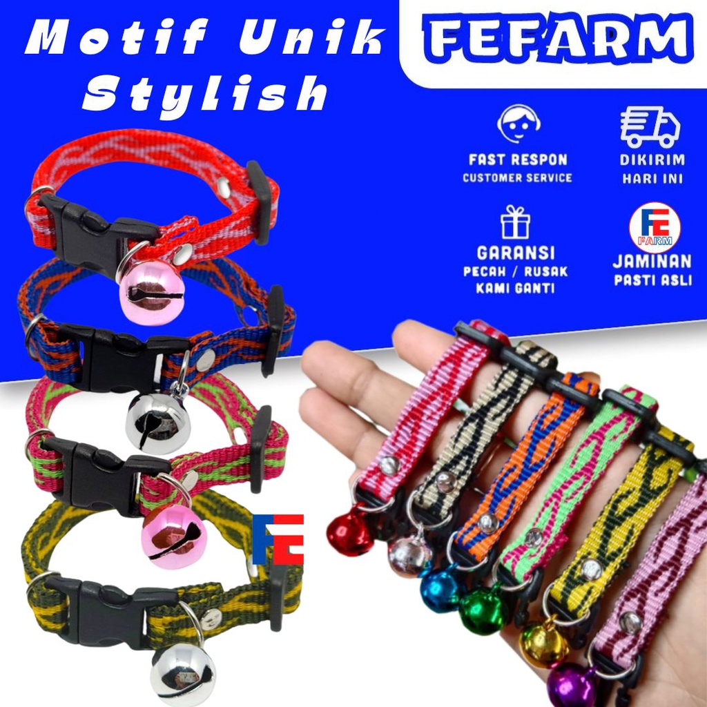 Kalung Kucing Motif Akar (Lonceng 14mm) FEFARM