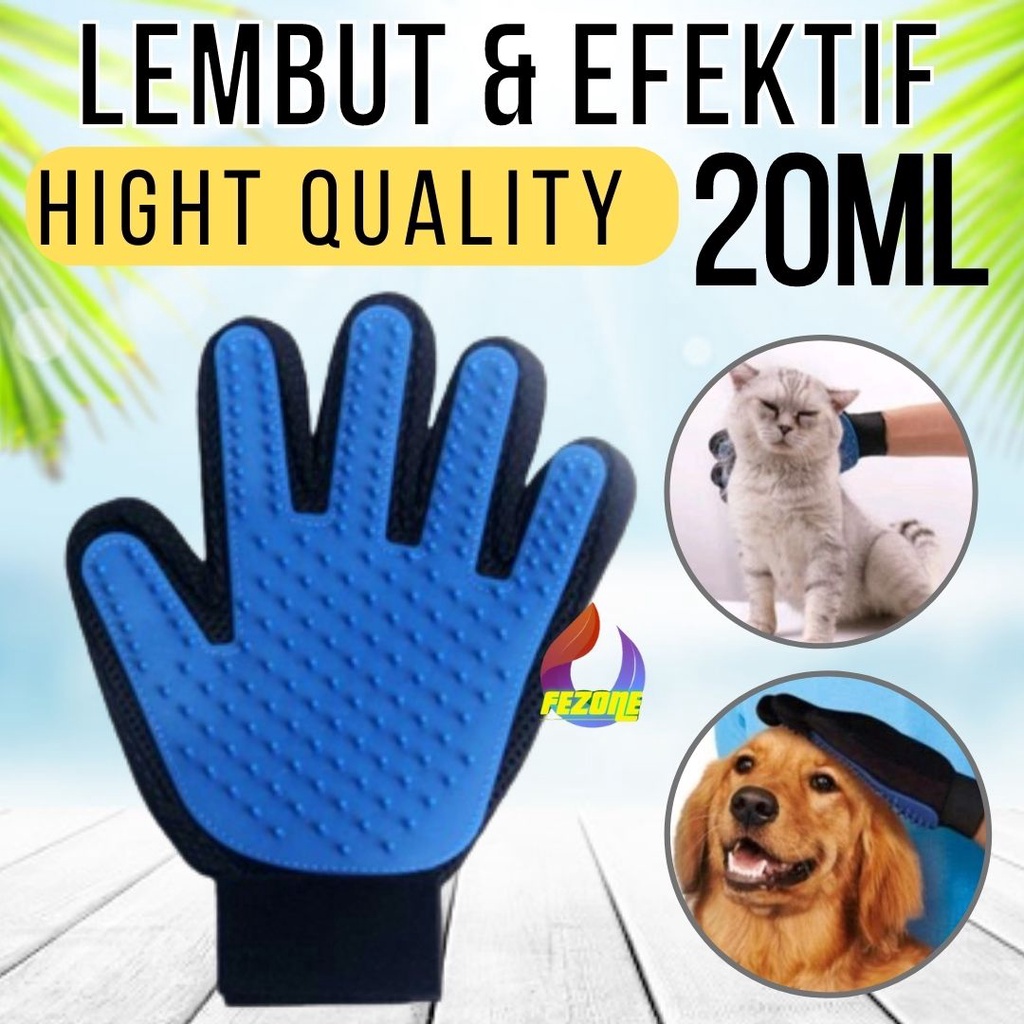 Pet Glove True Touch Kucing Anjing / Sisir Grooming Bentuk Sarung Tangan FEZONE