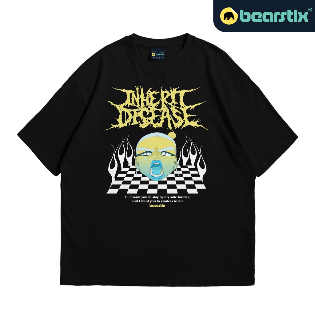 BEARSTIX - Tshirt Oversize - Kaos Inherit Disease - Baju Streetwear - Kaos Metal