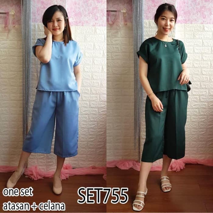 BAJU ONE SET DAILY OOTD PAJAMAS PIYAMA PAKAIAN TIDUR CELANA SETELAN POLOS KEMEJA BAHAN KATUN