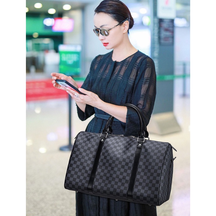Tas Selempang Kulit Messenger Motif lv Damier Tas Kerja Kantor Tas Gym/olahraga Tas Travel Pria Wanita