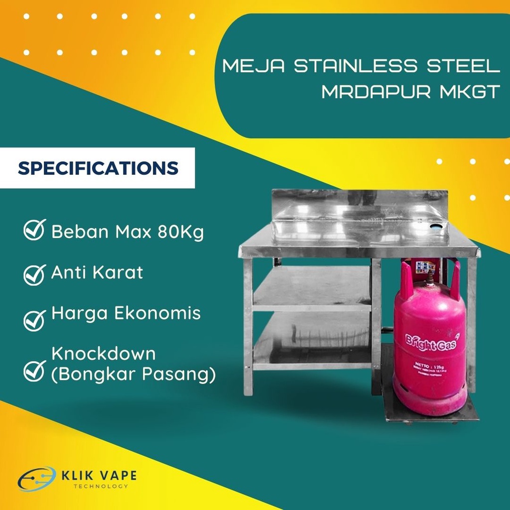 Meja Stainless Steel MrDapur MKGT Meja Kitchen Ani karat