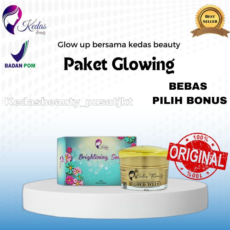 Kedas Beauty Paket Glowing Gold Jelly+Sabun Kedas Beauty 100% Ori Kedas Beuty