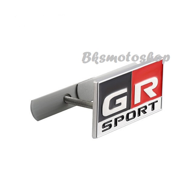 Emblem Logo GR Sport Hitam Merah Bahan Logam Besi