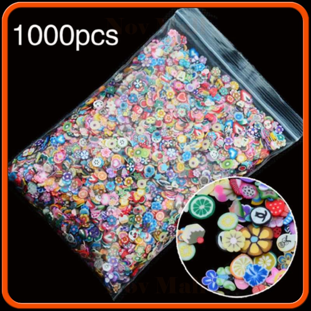 Hiasan Kuku Nail Art Tips Filler Slime Fruit 1000pcs -BY861