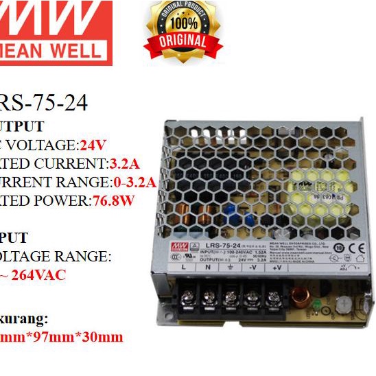 ❆Dc MEANWELL Power Supply LRS - 75 - 24 LRS 75 24 LRS7524 Ballast 24v Indoor ❆ ★★★★★