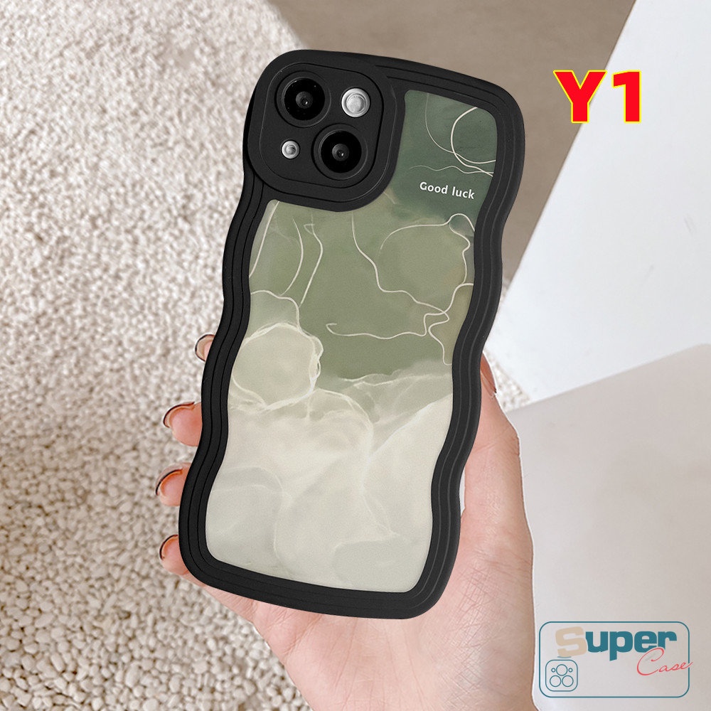 Untuk Samsung A13 A14 A04 A12 A32 A23 A53 A50s A22 A04s A03s A04E A50 A52 A52s A33 A02s A03 A21s A30s A20 A11 A51 M22 A31 M32 Wavy Edge Halo Dyed Watercolor Star Soft Couple Case