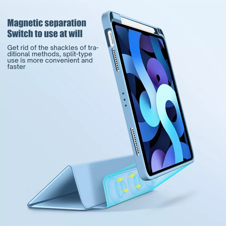 DETACHABLE Hybrid Magnetic Flip Smart Cover Leather Stylus apple pencil Holder IPAD 7 8 9 10.2 IPAD AIR 4 5 10.9 IPAD PRO 11 12.9 MINI 6 CASE COVER CASING Transparan