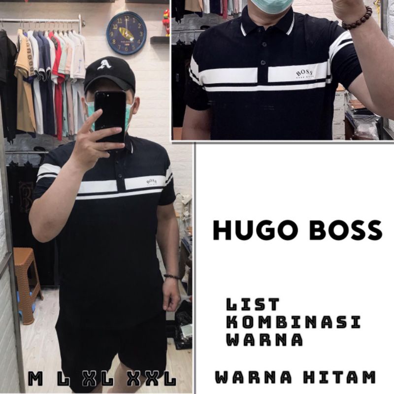 Kaos Kerah Hugo Boss Premium Lengan Pendek import ada 3 warna Uk M L Xl XXl