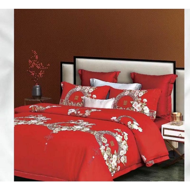 Sprei &amp; Bedcover Imlek Sprei Merah Oriental Sincia Tahun Baru China