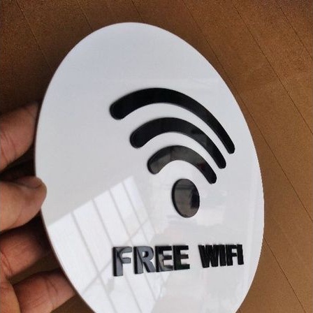 Akrilik Signage Free Wifi Huruf Timbul