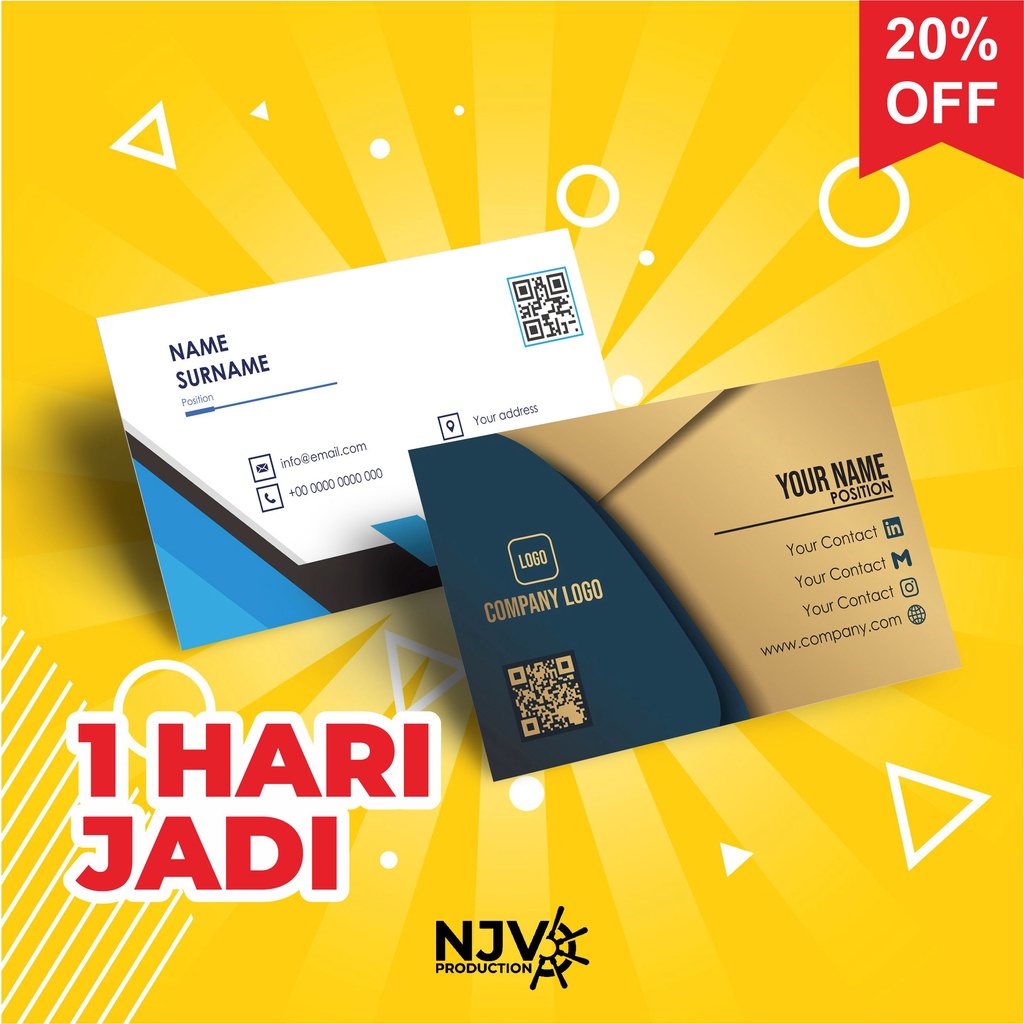 

MURAH! Cetak Kartu Nama Custom 1 Sisi atau 2 Sisi Olshop Bisnis Perusahaan GRATIS TEMPLATE DESAIN