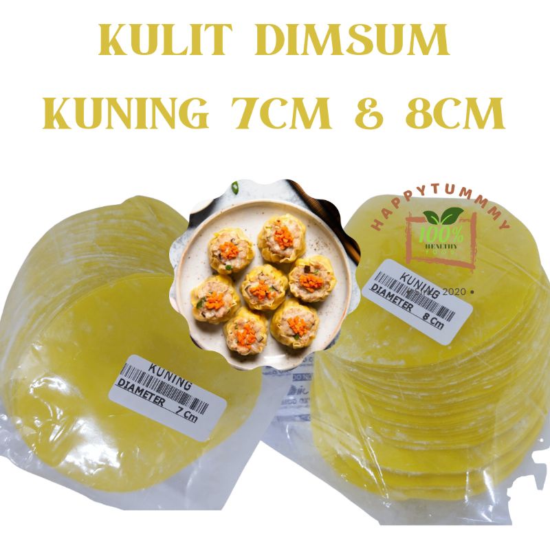 HPT - Kulit dimsum WARNA KUNING Siomay Gyoza Pangsit tipis halal lembut anti lengket enak Murah !!